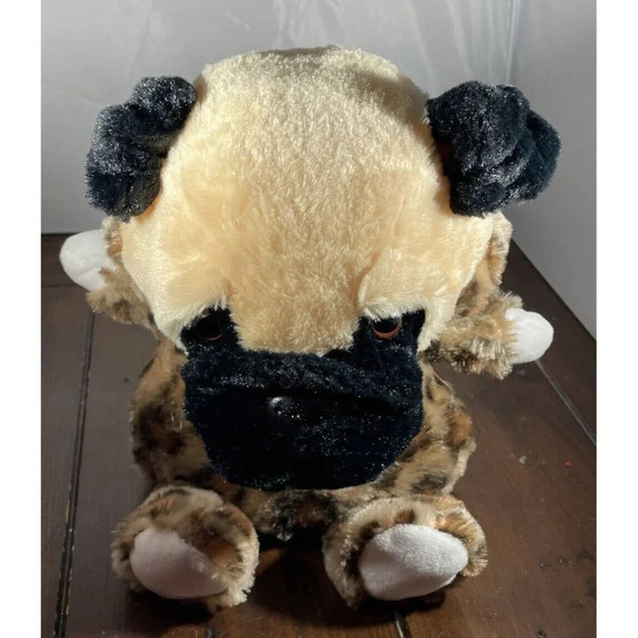Midwood Brands Pug Dog Cheetah Hoodie Costume Plush Stuffed Animal Toy‎ 9 Inch - Picture 2 of 7